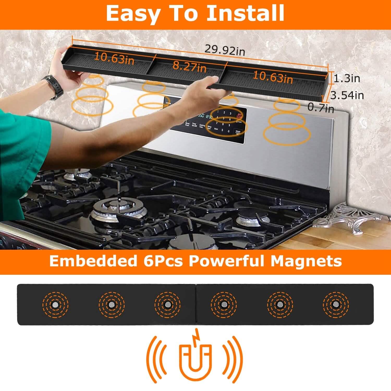 Magnetic Stove Top Shelf Silicone Non-Slip Organizer DailySale