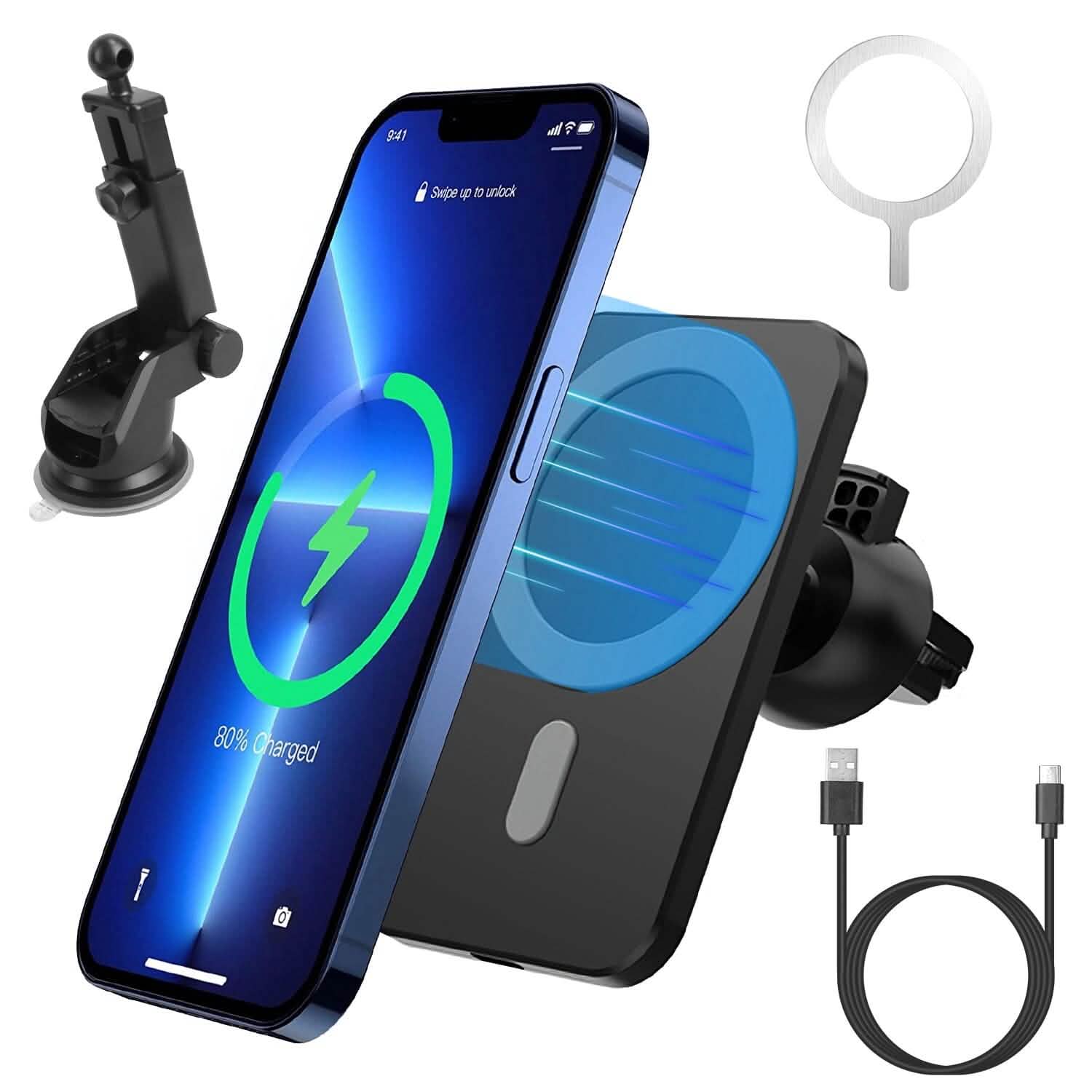 Magnetic Wireless Charger MagSafe Car Phone Mount Air Vent Holder DailySale