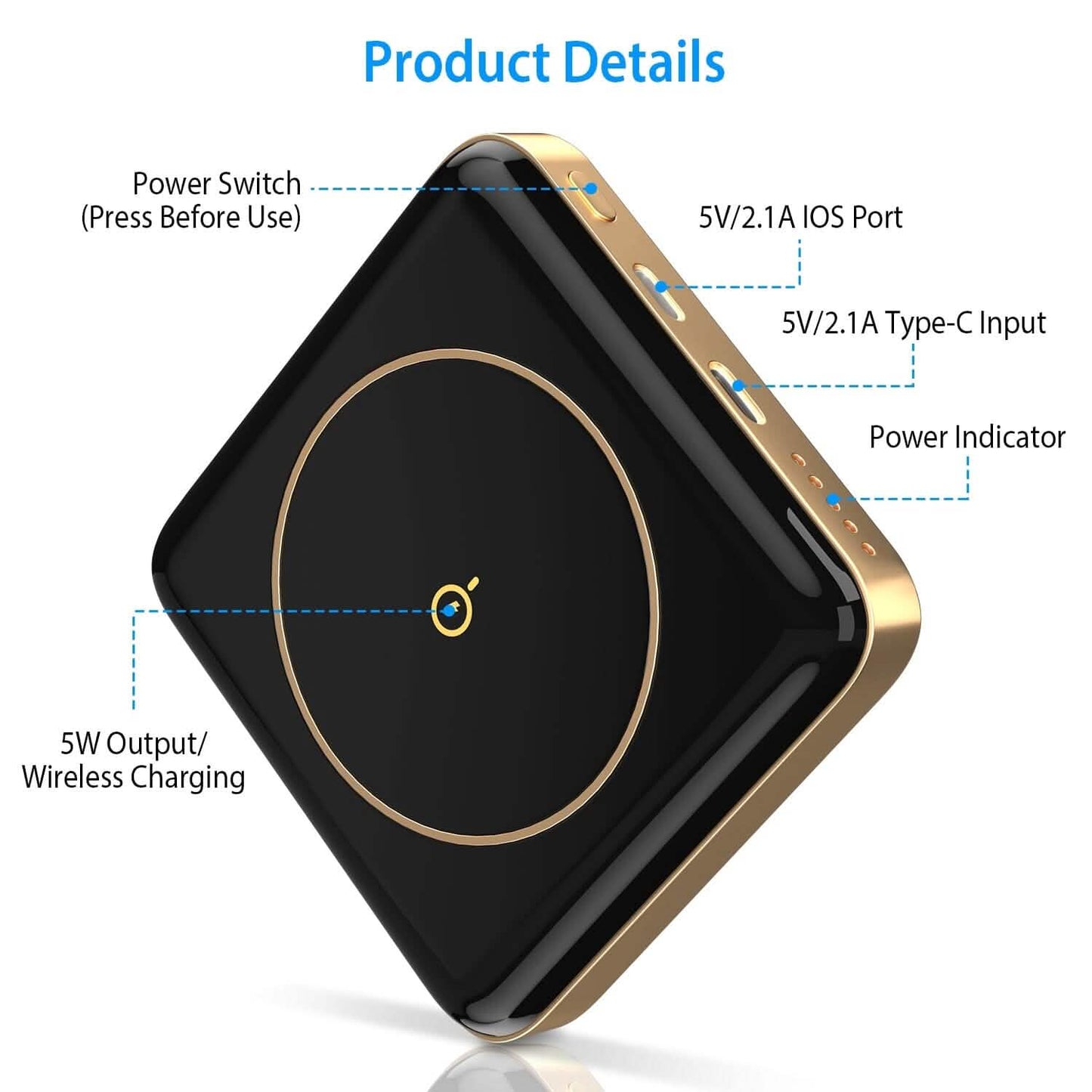 Magnetic Wireless Power Bank 10000mAh Magnetic Portable Charger Magsafe DailySale