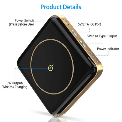 Magnetic Wireless Power Bank 10000mAh Magnetic Portable Charger Magsafe DailySale