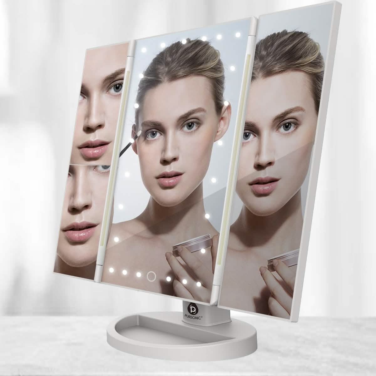 Pursonic 24 LED Tri Fold Vanity Mirror DailySale