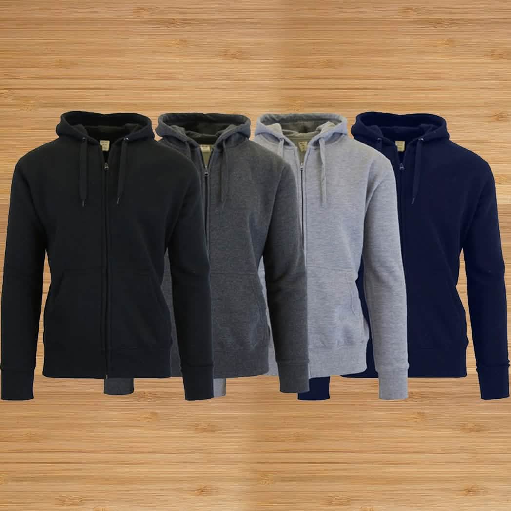 3-Pack Men's Slim-Fit Fleece-Lined Zip Hoodie DailySale