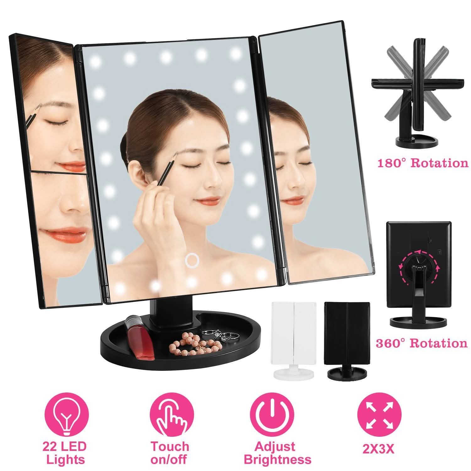 Make Up Mirror with 22 LED Lights DailySale