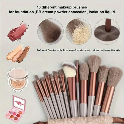 13-Piece: Professional Soft Fluffy Makeup Brush Set with Bag Case DailySale
