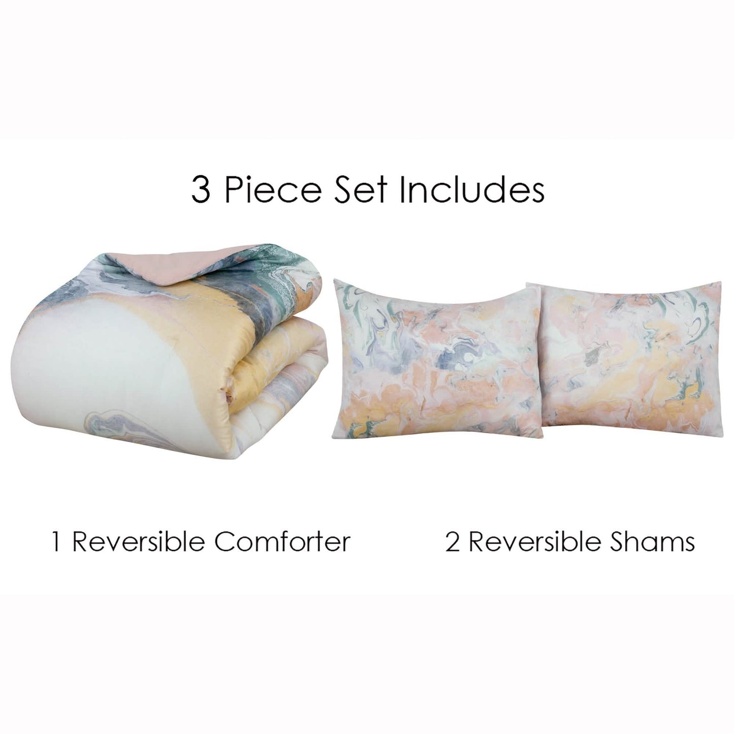Marble Reversible Comforter Set DailySale
