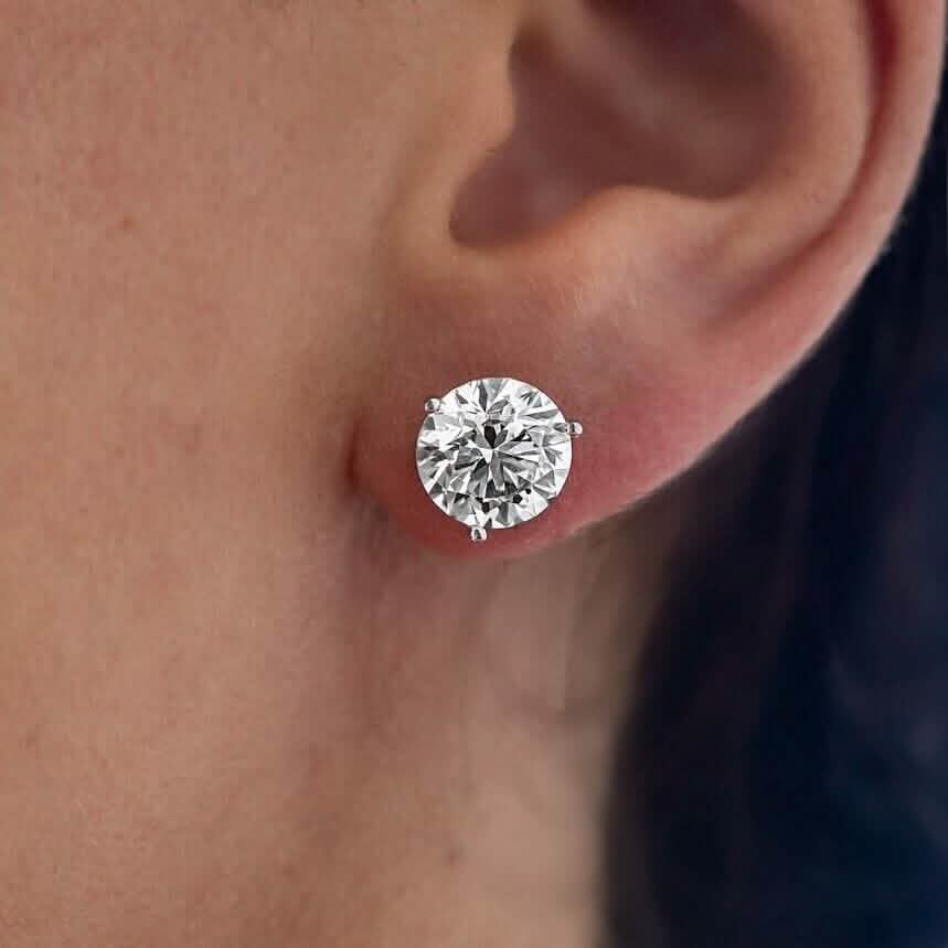 Martini 6.00 Ct D Vs1 Round Lab Created Diamond Earrings 4 Prong 14 K White Gold DailySale