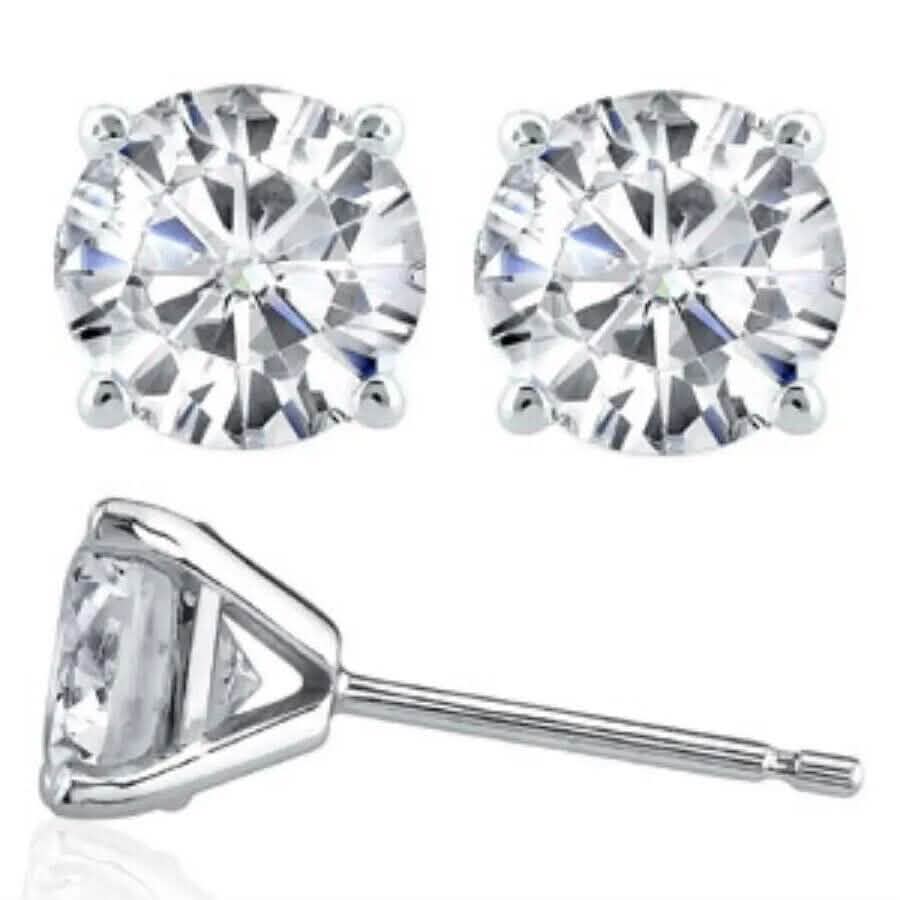 Martini 6.00 Ct D Vs1 Round Lab Created Diamond Earrings 4 Prong 14 K White Gold DailySale