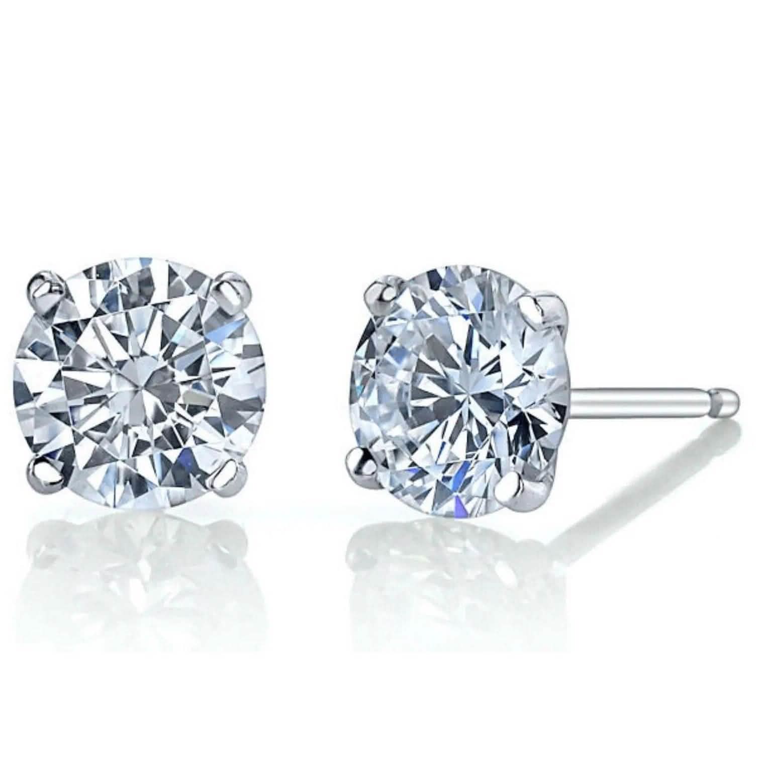 Martini 6.00 Ct D Vs1 Round Lab Created Diamond Earrings 4 Prong 14 K White Gold DailySale