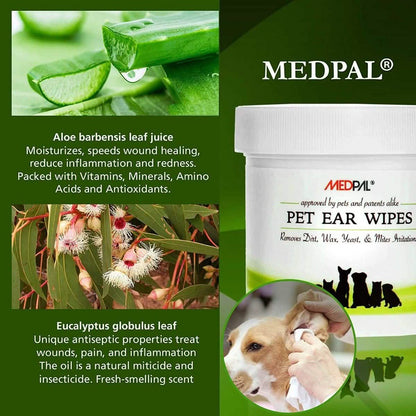 MedPal Cleaning Wipes for Dogs and Cats Prevent Ear Infections DailySale