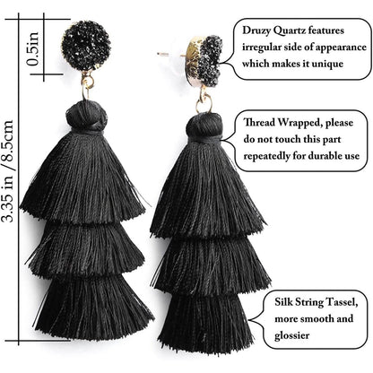 Me&Hz Colorful Layered Tassel Earrings DailySale