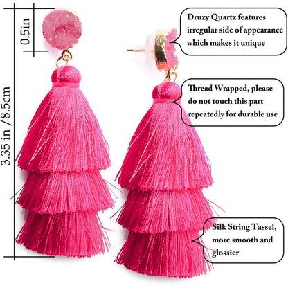 Me&Hz Colorful Layered Tassel Earrings DailySale