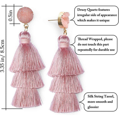 Me&Hz Colorful Layered Tassel Earrings DailySale