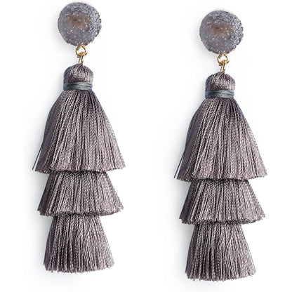 Me&Hz Colorful Layered Tassel Earrings DailySale