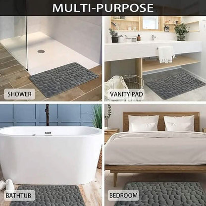 Memory Foam Bath Rug with Cobblestone Embossment DailySale