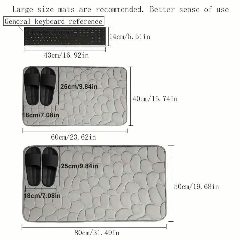 Memory Foam Bath Rug with Cobblestone Embossment DailySale