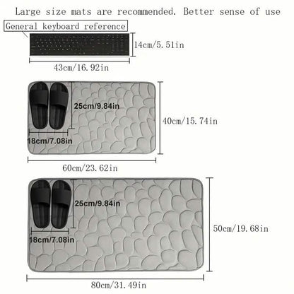 Memory Foam Bath Rug with Cobblestone Embossment DailySale