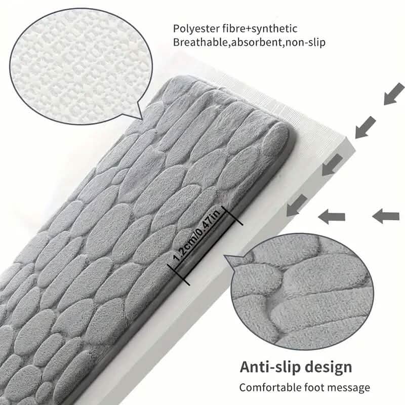 Memory Foam Bath Rug with Cobblestone Embossment DailySale