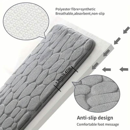 Memory Foam Bath Rug with Cobblestone Embossment DailySale