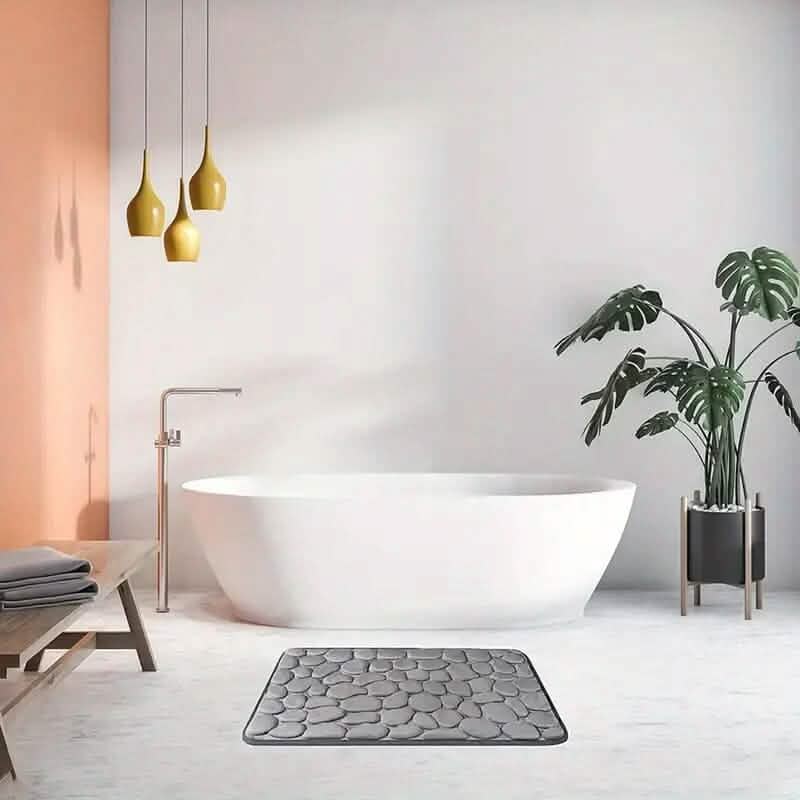 Memory Foam Bath Rug with Cobblestone Embossment DailySale