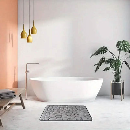 Memory Foam Bath Rug with Cobblestone Embossment DailySale