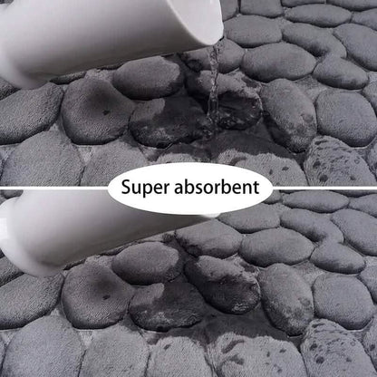 Memory Foam Bath Rug with Cobblestone Embossment DailySale