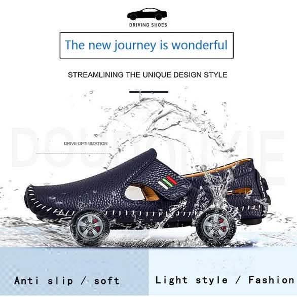 Men Casual Shoes Slip on Hollow Leather Men Shoes DailySale