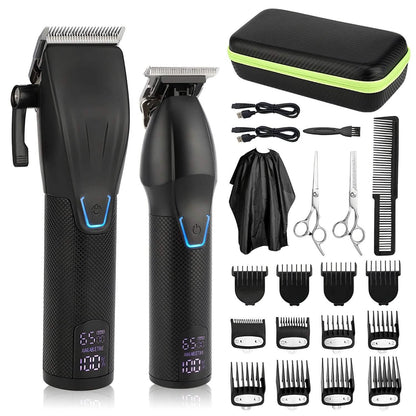 Men Electric Barber Clipper Hair Cutting Combo Set T Outliner Shaver Trimmers DailySale