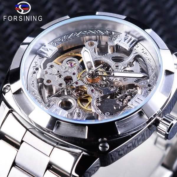 Men Luxury Skeleton Automatic Winding Mechanical Watch DailySale