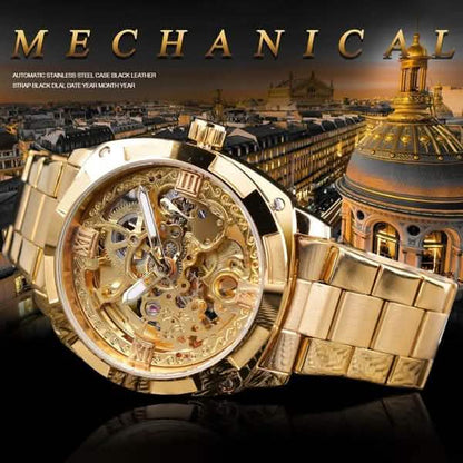 Men Luxury Skeleton Automatic Winding Mechanical Watch DailySale