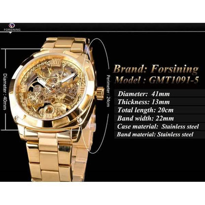 Men Luxury Skeleton Automatic Winding Mechanical Watch DailySale