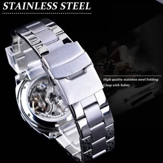 Men Luxury Skeleton Automatic Winding Mechanical Watch DailySale