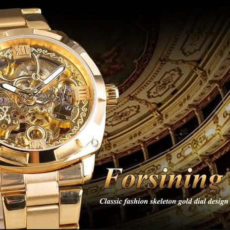 Men Luxury Skeleton Automatic Winding Mechanical Watch DailySale