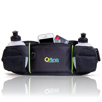 Men or Women's Hydration Running Belt Pouch With Water Bottles And Zippered Compartment DailySale