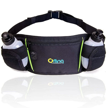 Men or Women's Hydration Running Belt Pouch With Water Bottles And Zippered Compartment DailySale