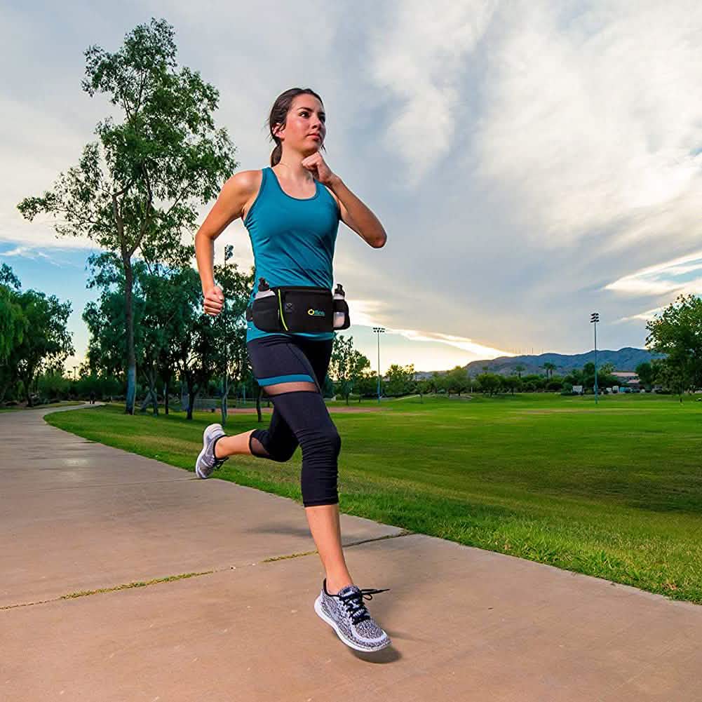 Men or Women's Hydration Running Belt Pouch With Water Bottles And Zippered Compartment DailySale