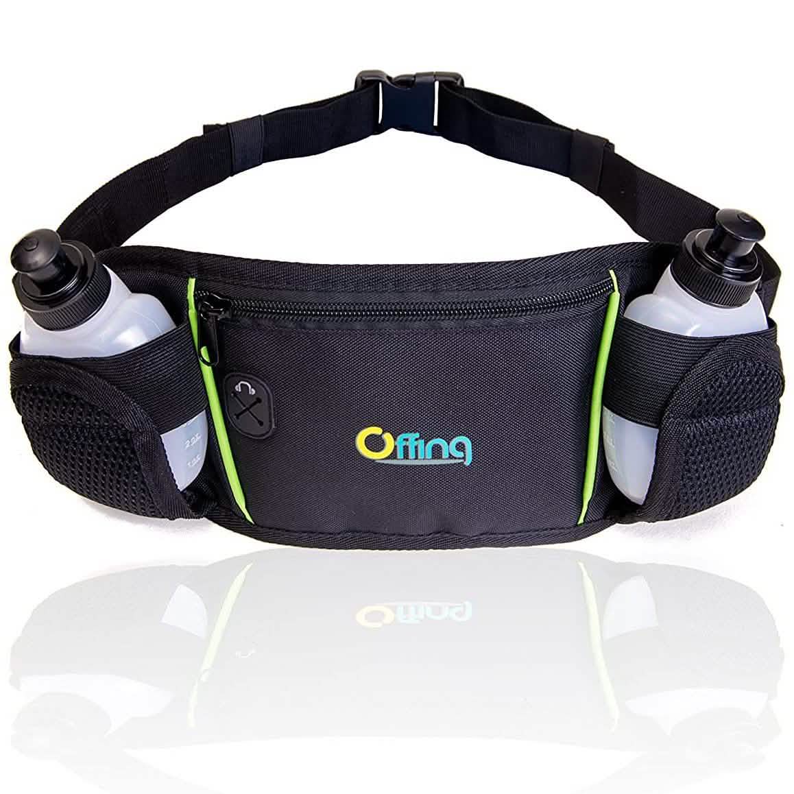 Men or Women's Hydration Running Belt Pouch With Water Bottles And Zippered Compartment DailySale