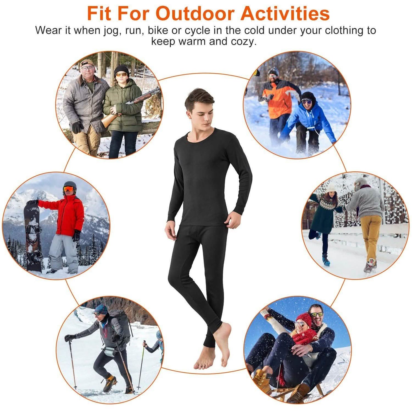 Men Thermal Underwear Set - Long Johns Pants and Long Sleeve DailySale