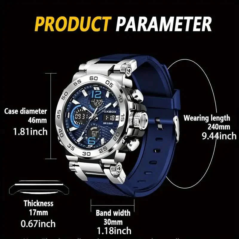Men Waterproof Dual Display Digital Quartz Watch DailySale