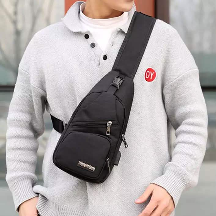 Men Women Crossbody Shoulder Bag with USB Port DailySale