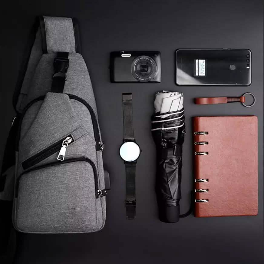 Men Women Crossbody Shoulder Bag with USB Port DailySale