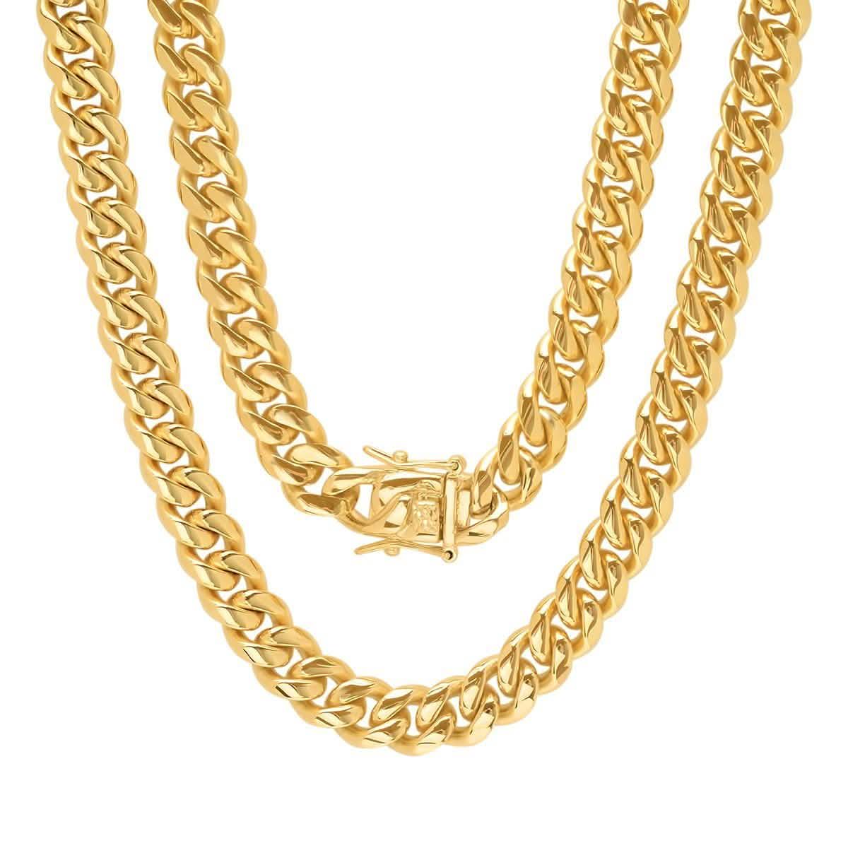 Men's 18K Gold Plated Stainless Steel 10MM Miami Cuban Chain DailySale