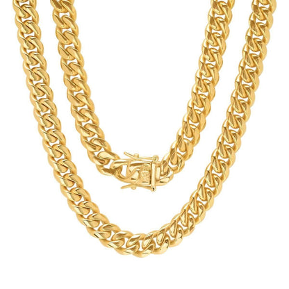 Men's 18K Gold Plated Stainless Steel 10MM Miami Cuban Chain DailySale