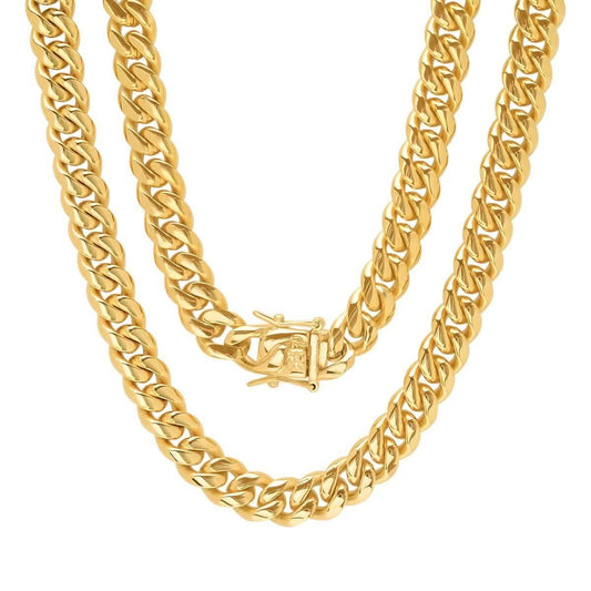 Men's 18K Gold Plated Stainless Steel 10MM Miami Cuban Chain DailySale
