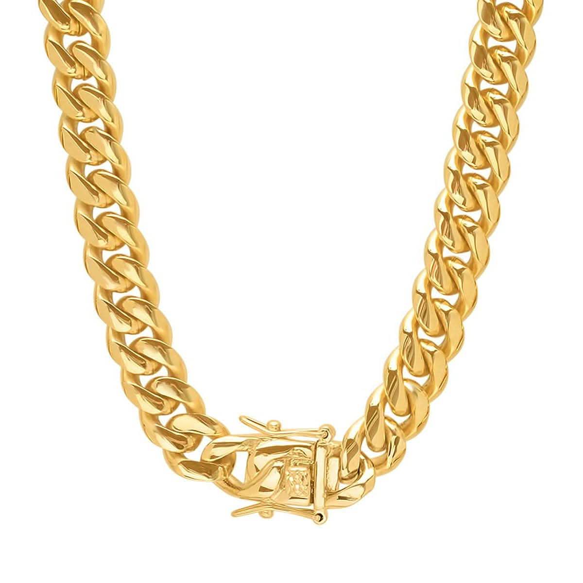 Men's 18K Gold Plated Stainless Steel 10MM Miami Cuban Chain DailySale