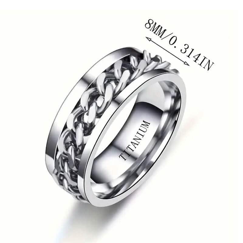 Men's 8mm Titanium Steel Ring DailySale