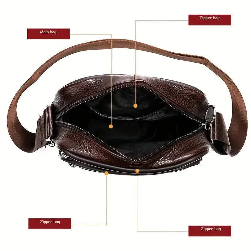 Men's and Woman's Genuine Leather Satchel Crossbody Bag DailySale