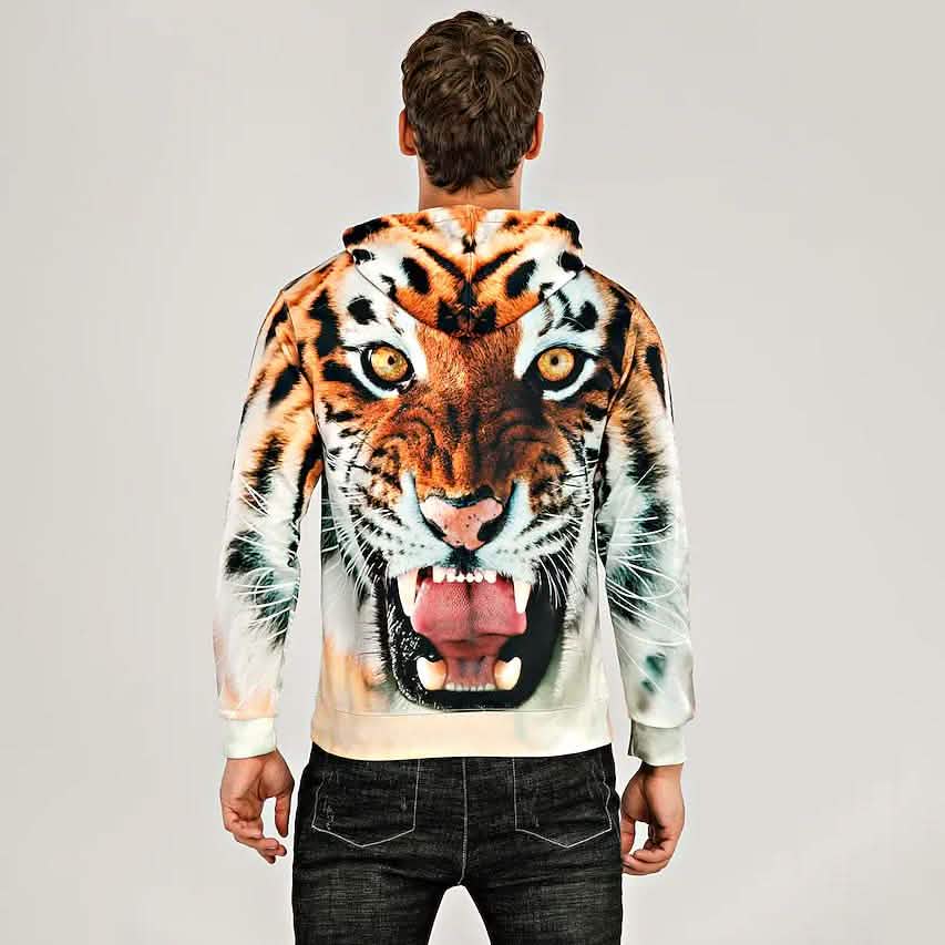 Men's Animal Patterned 3D Tiger Hoodie DailySale