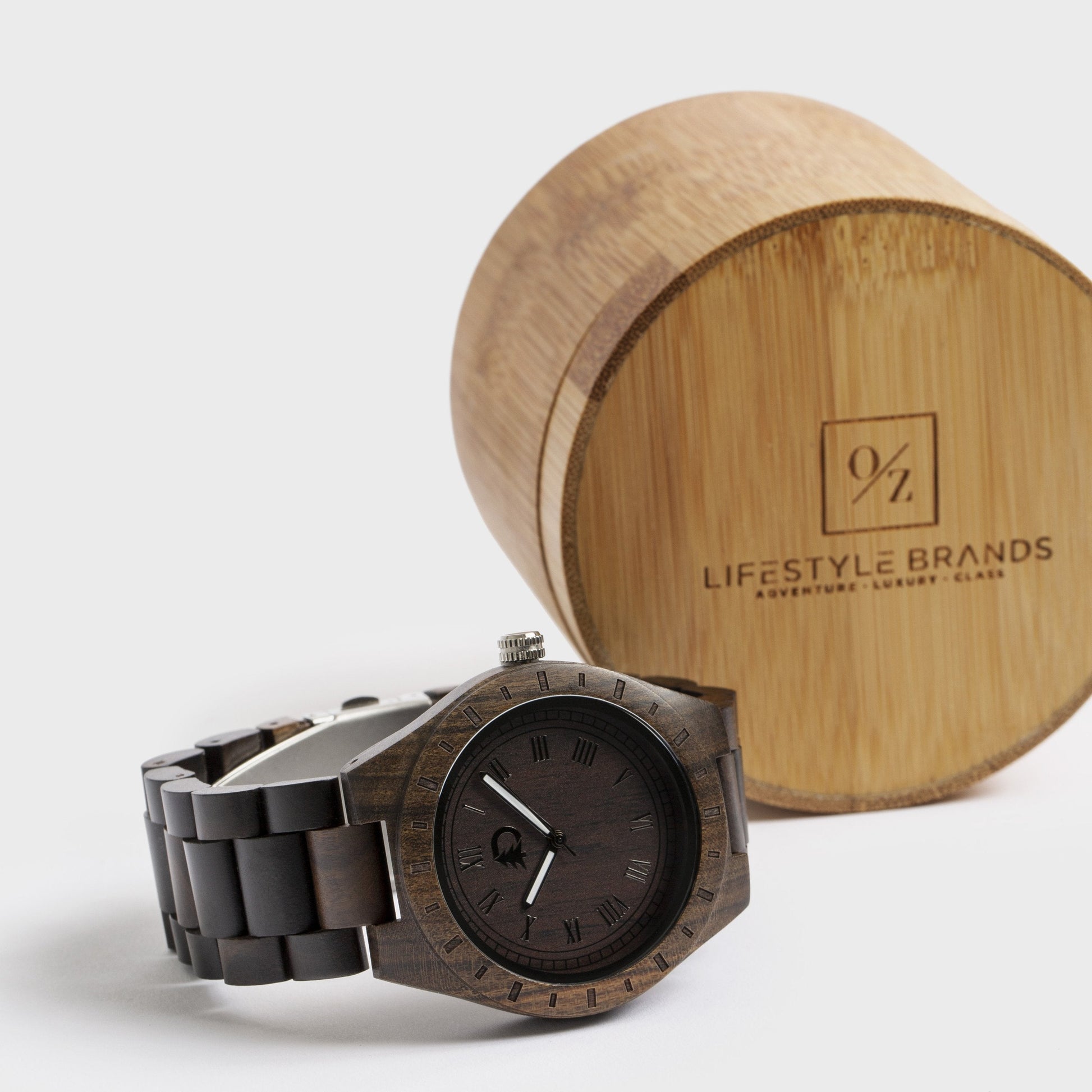 Mens Black Walnut Wood Watch Minimalist Vintage Design BandsCo Straps