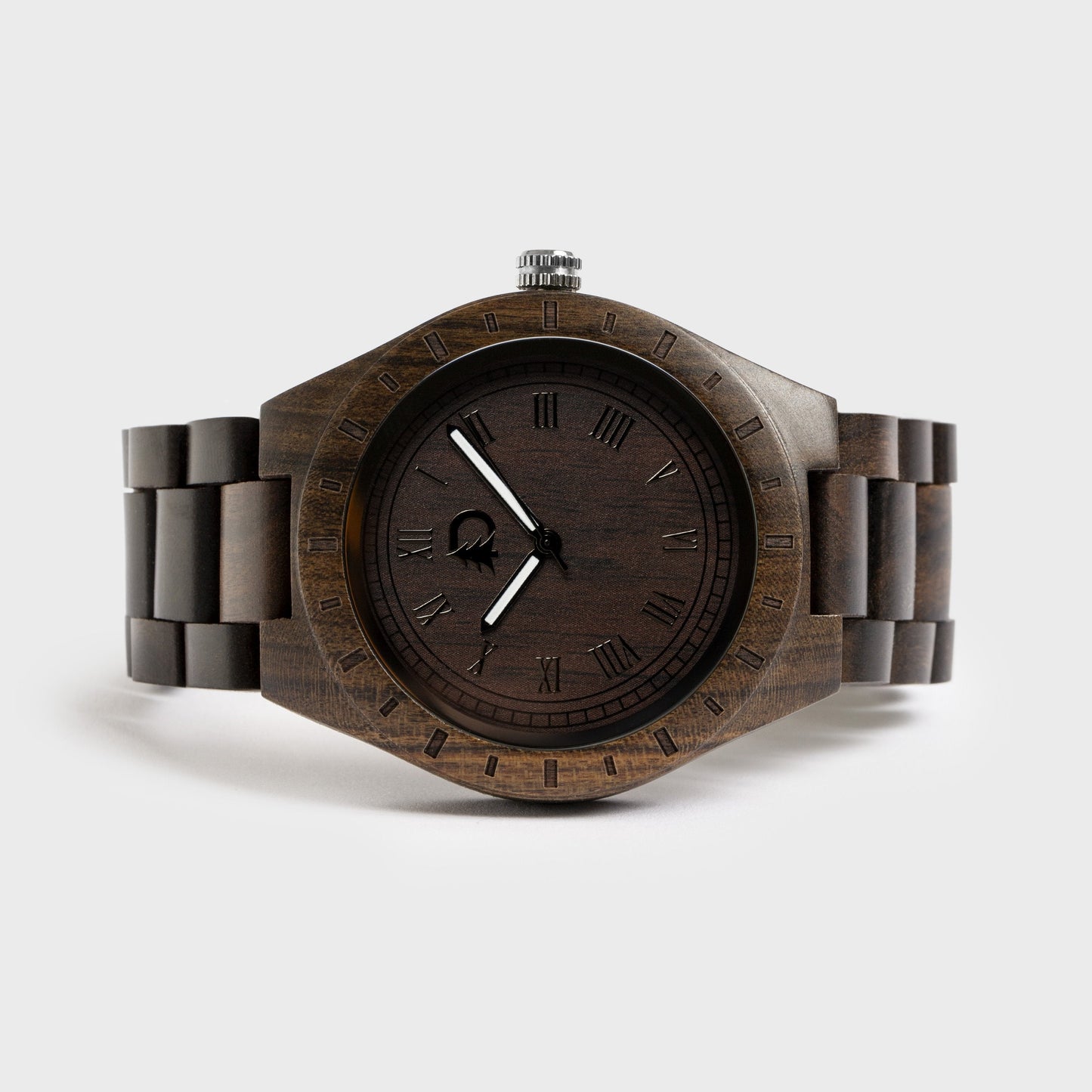 Mens Black Walnut Wood Watch Minimalist Vintage Design BandsCo Straps