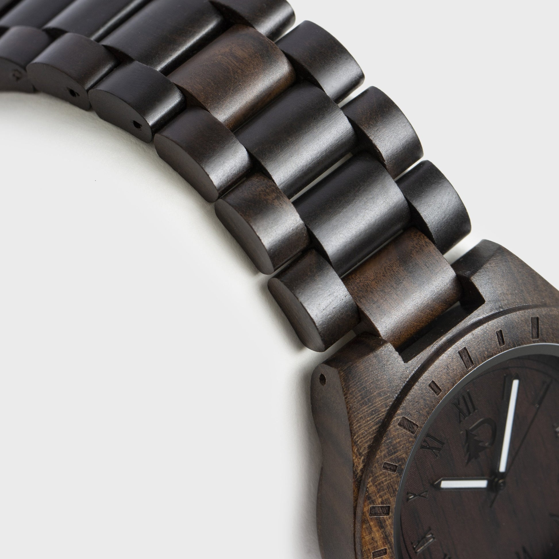 Mens Black Walnut Wood Watch Minimalist Vintage Design BandsCo Straps